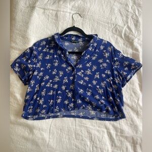 Wild Fable Blue Floral Crop Top - M (fits like a Small)